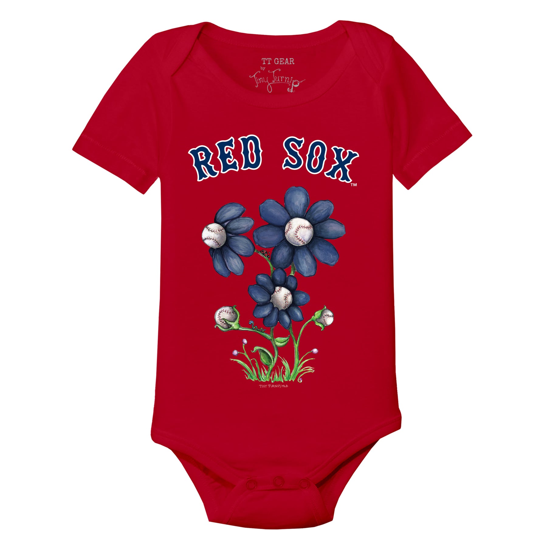 Boston Red Sox Blooming Baseballs Short Sleeve Snapper