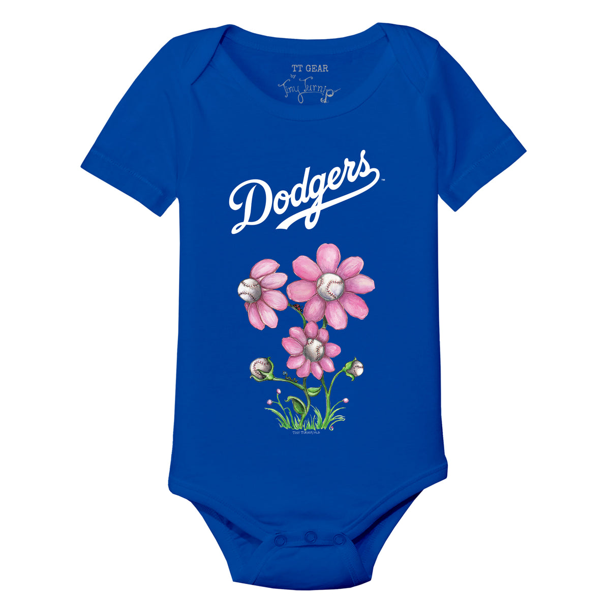 Los Angeles Dodgers Blooming Baseballs Short Sleeve Snapper 24M / Royal Blue
