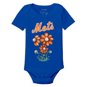 New York Mets Blooming Baseballs Short Sleeve Snapper