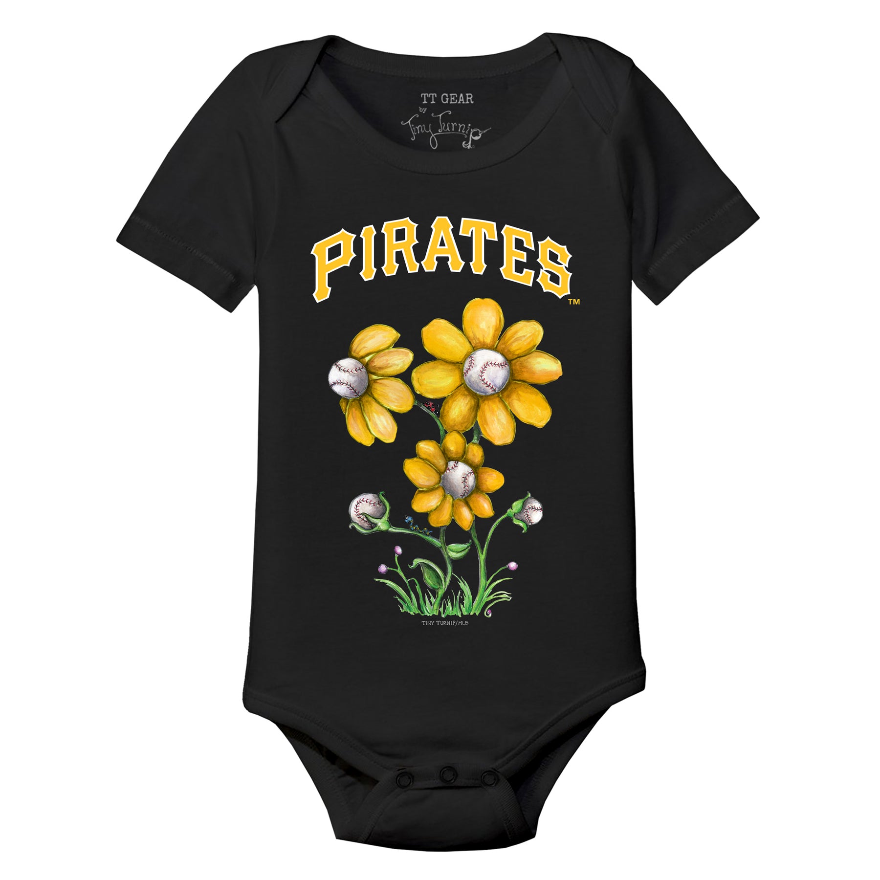 Pittsburgh Pirates Blooming Baseballs Short Sleeve Snapper