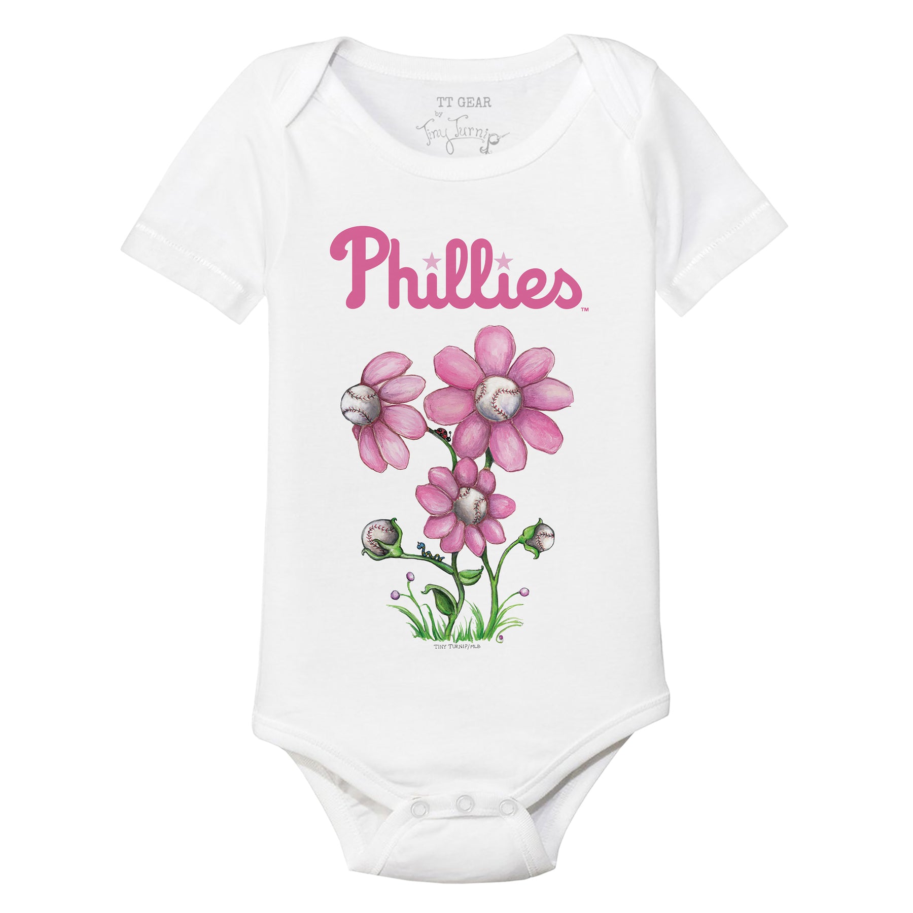 Philadelphia Phillies Blooming Baseballs Short Sleeve Snapper