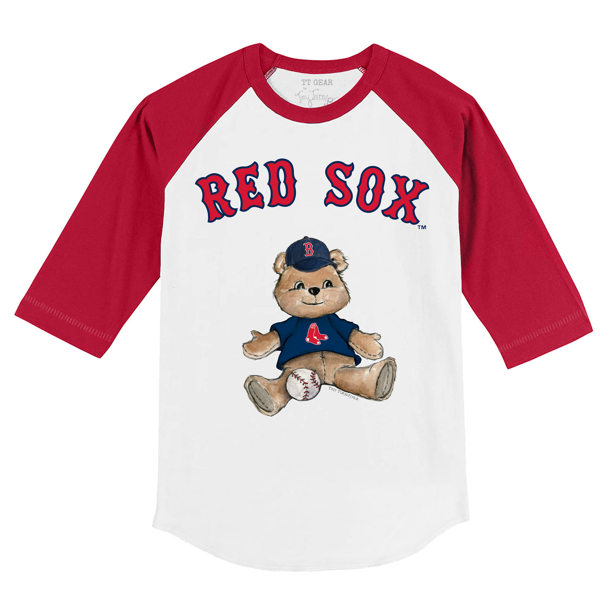 Boston Red Sox Boy Teddy 3/4 Red Sleeve Raglan