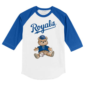 Kansas City Royals Boy Teddy 3/4 Royal Blue Sleeve Raglan