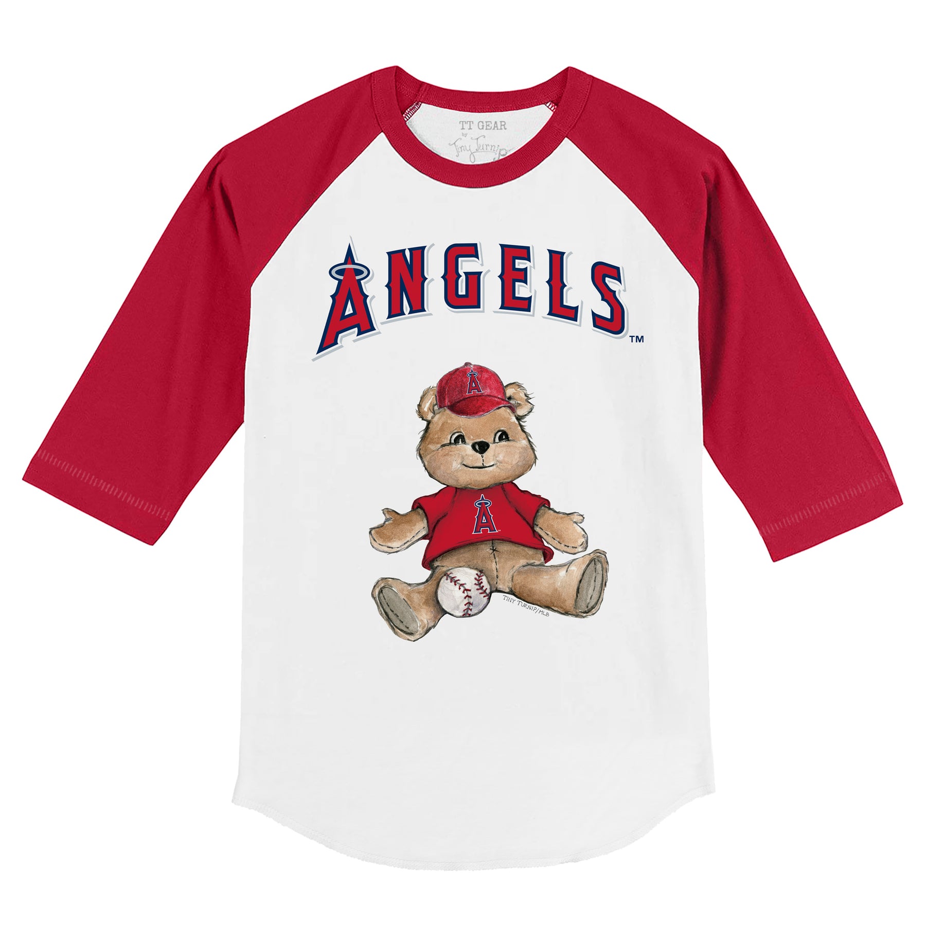 Los Angeles Angels Boy Teddy 3/4 Red Sleeve Raglan