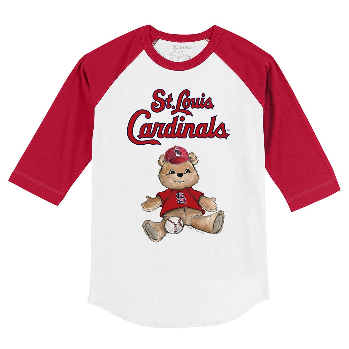 St. Louis Cardinals Boy Teddy 3/4 Red Sleeve Raglan
