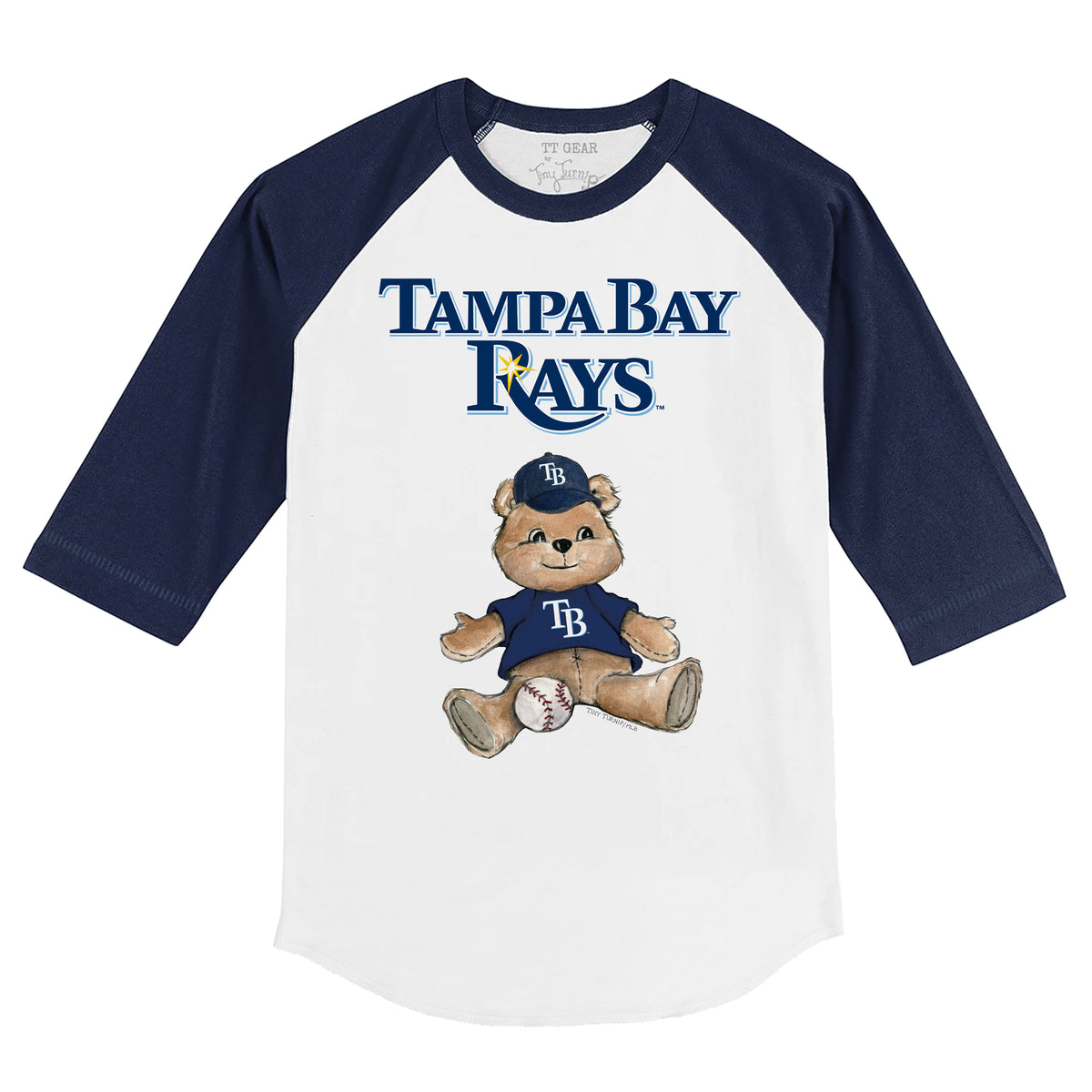 Tampa Bay Rays Boy Teddy 3/4 Navy Blue Sleeve Raglan