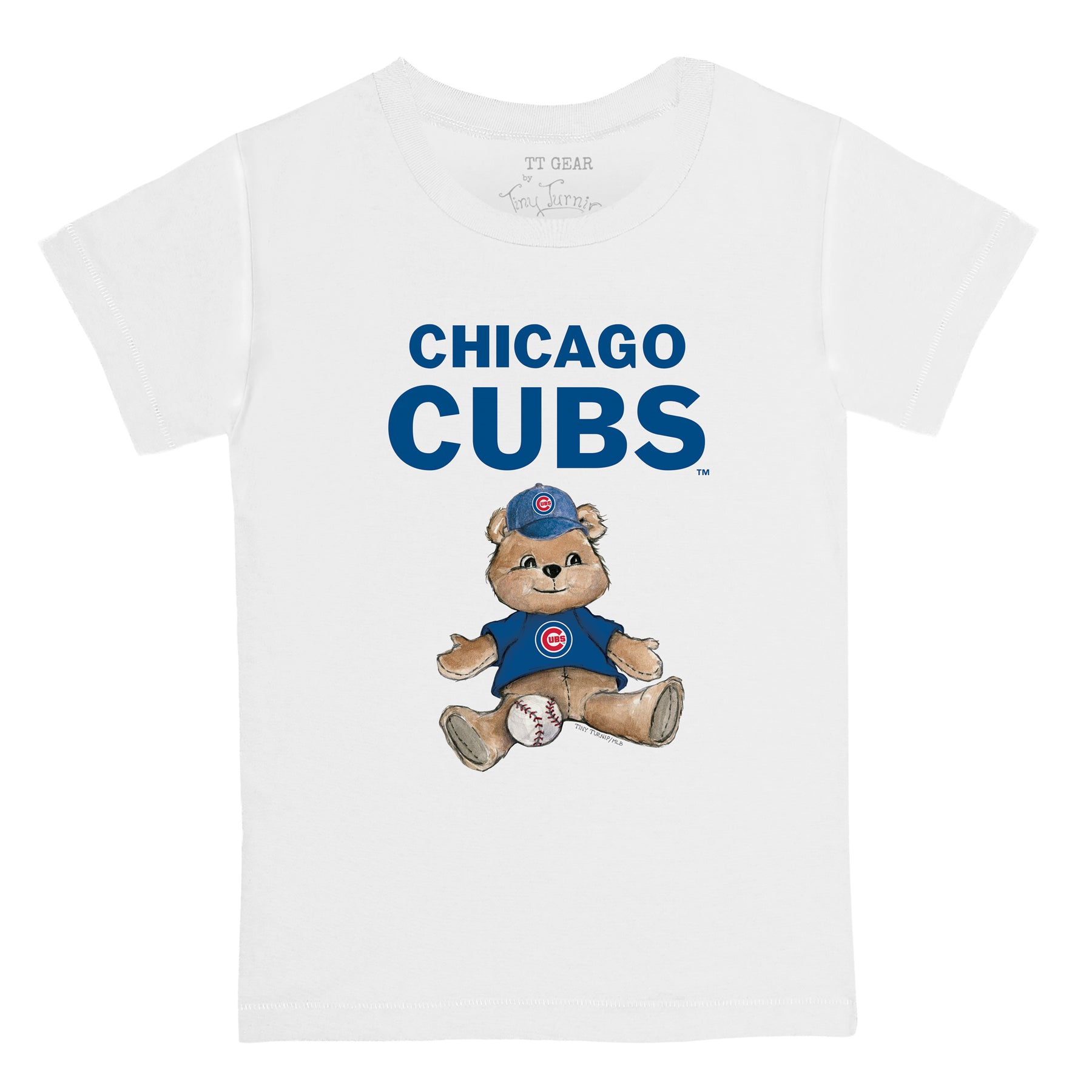 Women's Tiny Turnip White Chicago Cubs Girl Teddy T-Shirt Size: Extra Large