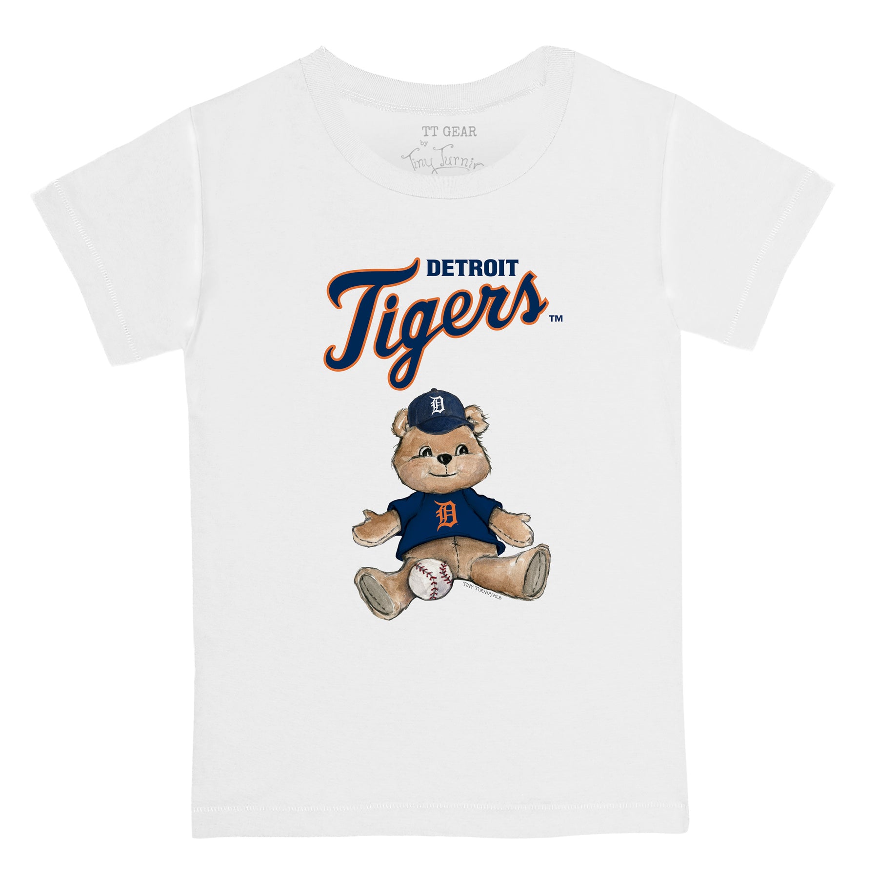 Women's Tiny Turnip Navy Detroit Tigers Girl Teddy T-Shirt Size: Large