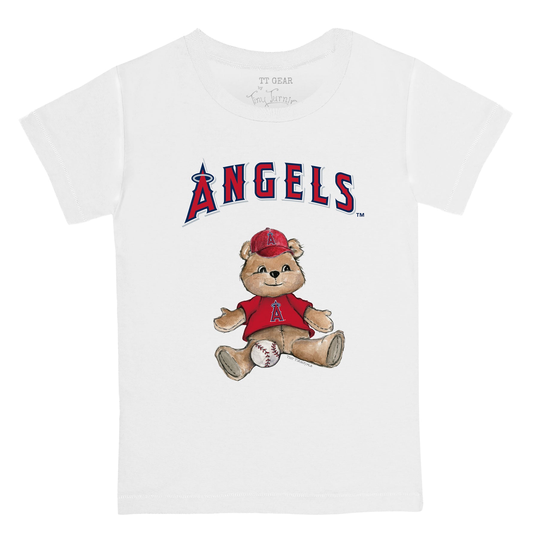 Women's Tiny Turnip White Los Angeles Angels Teddy Boy T-Shirt Size: 3XL