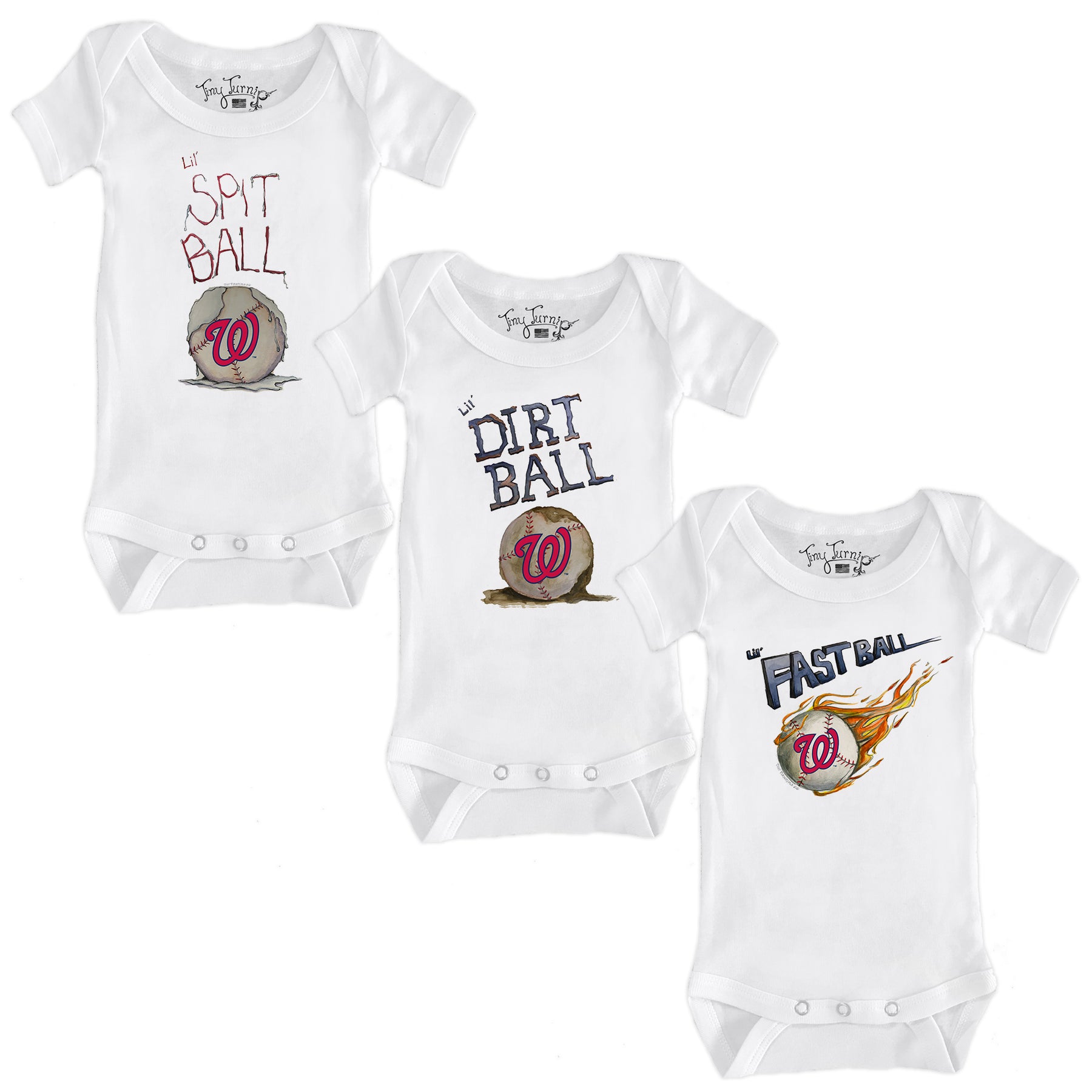 Washington Nationals Lil' Baseball Short Sleeve Snapper Bundle