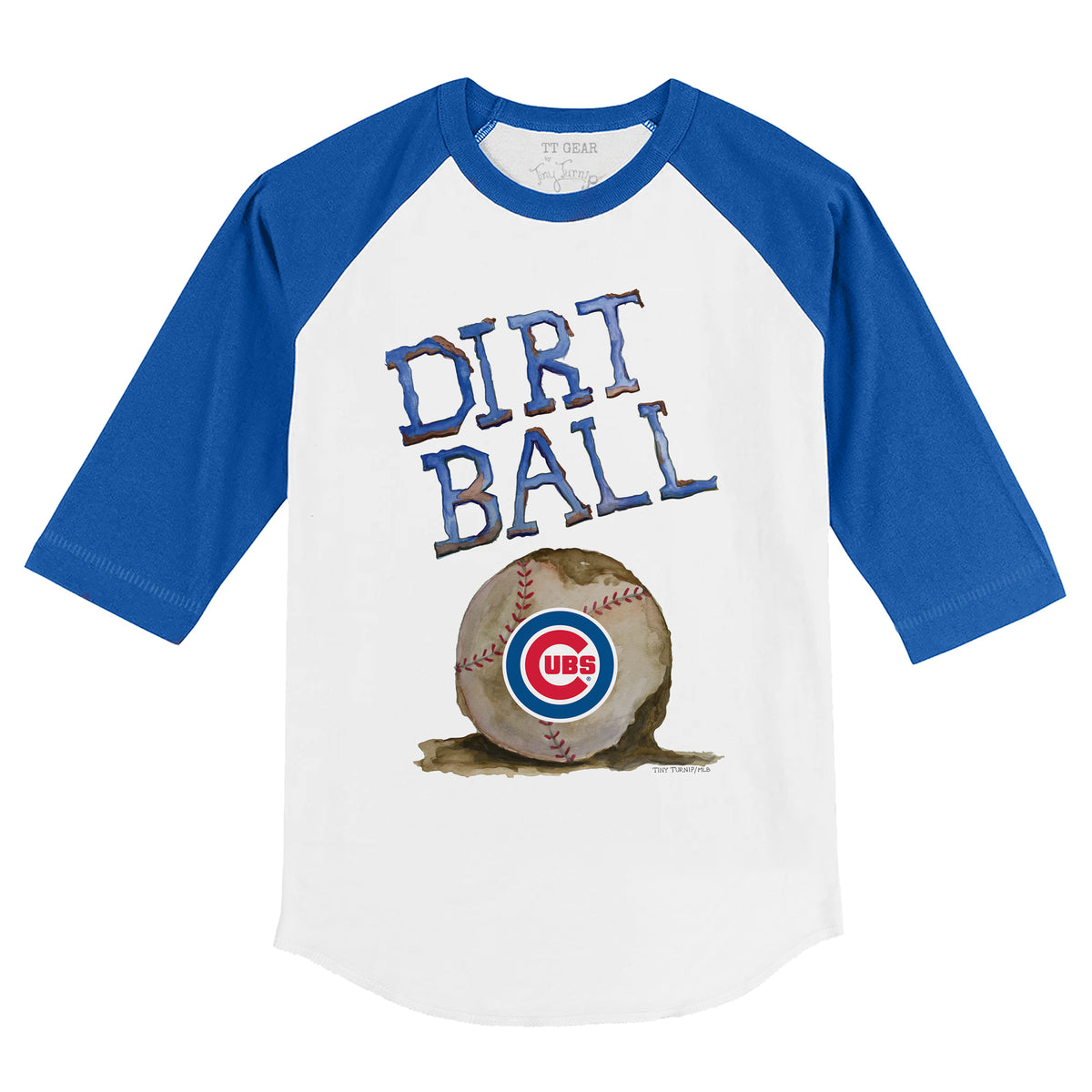 Chicago Cubs Dirt Ball 3/4 Royal Blue Sleeve Raglan