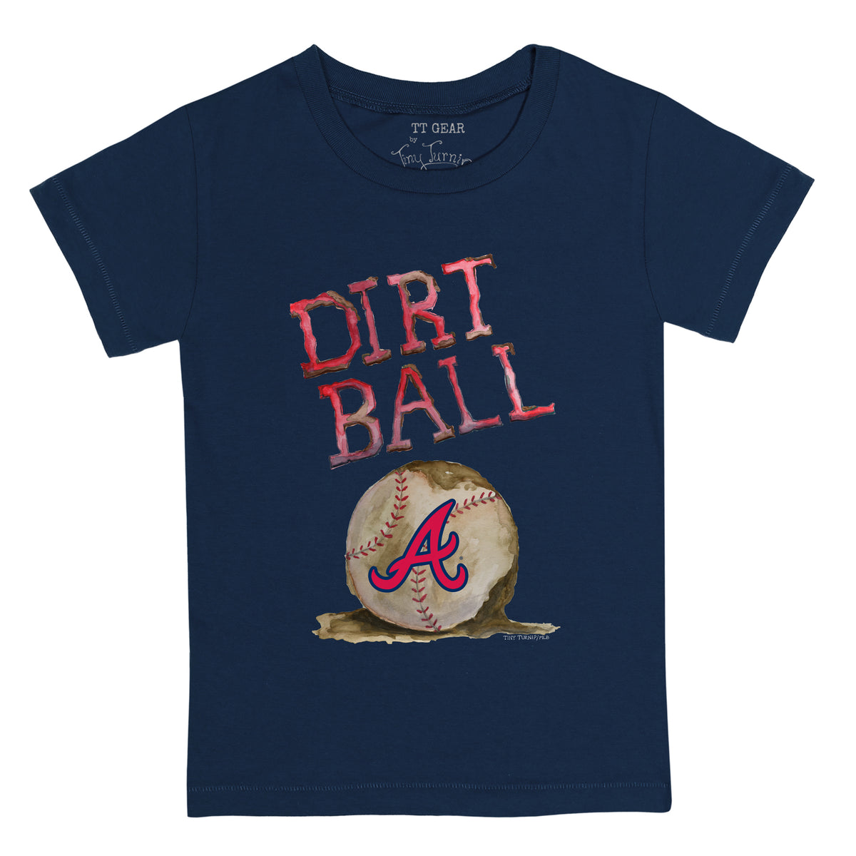 Atlanta Braves Tiny Turnip Women's Blooming Baseballs T-Shirt - Navy