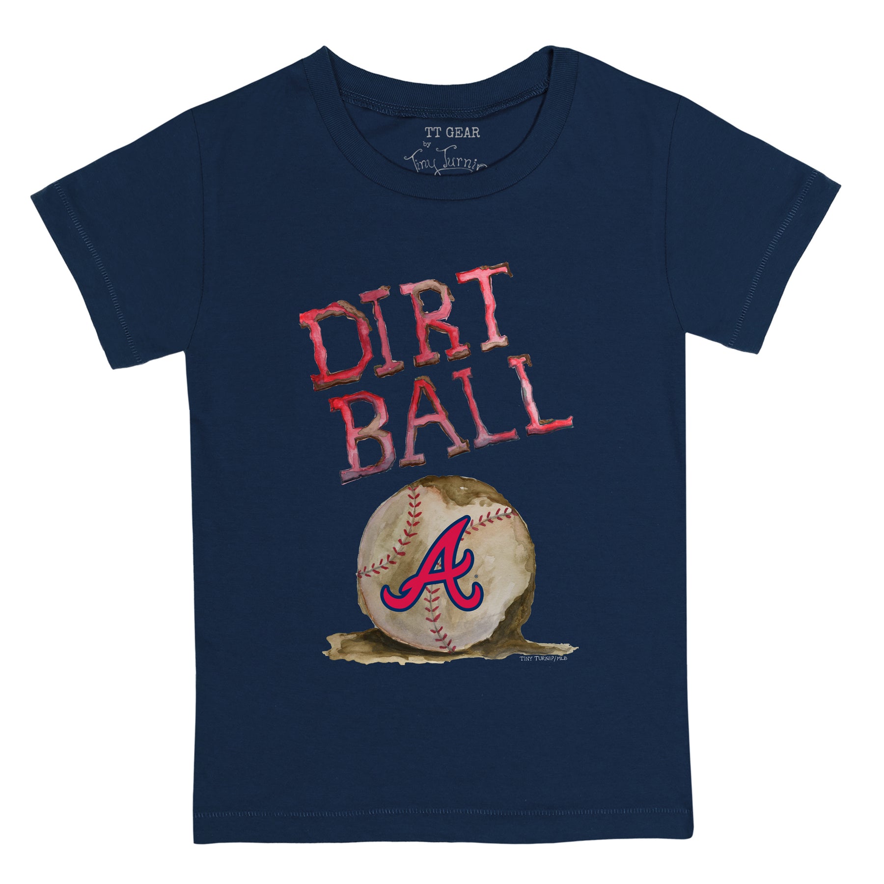 Atlanta Braves Baseball Bow Tee Shirt Youth Small (6-8) / White