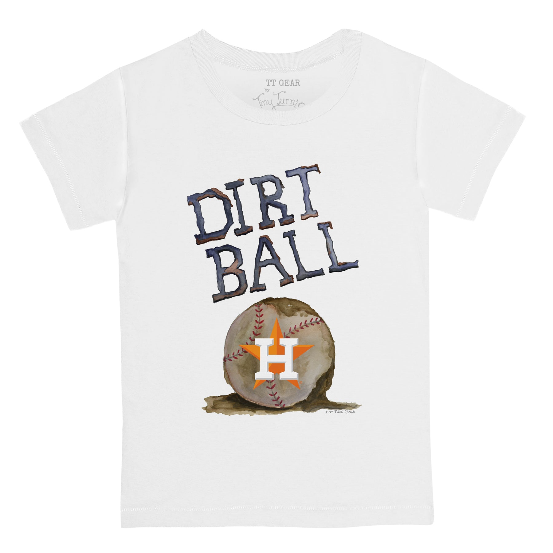 Women's Tiny Turnip White Houston Astros State Outline T-Shirt Size: Extra Small