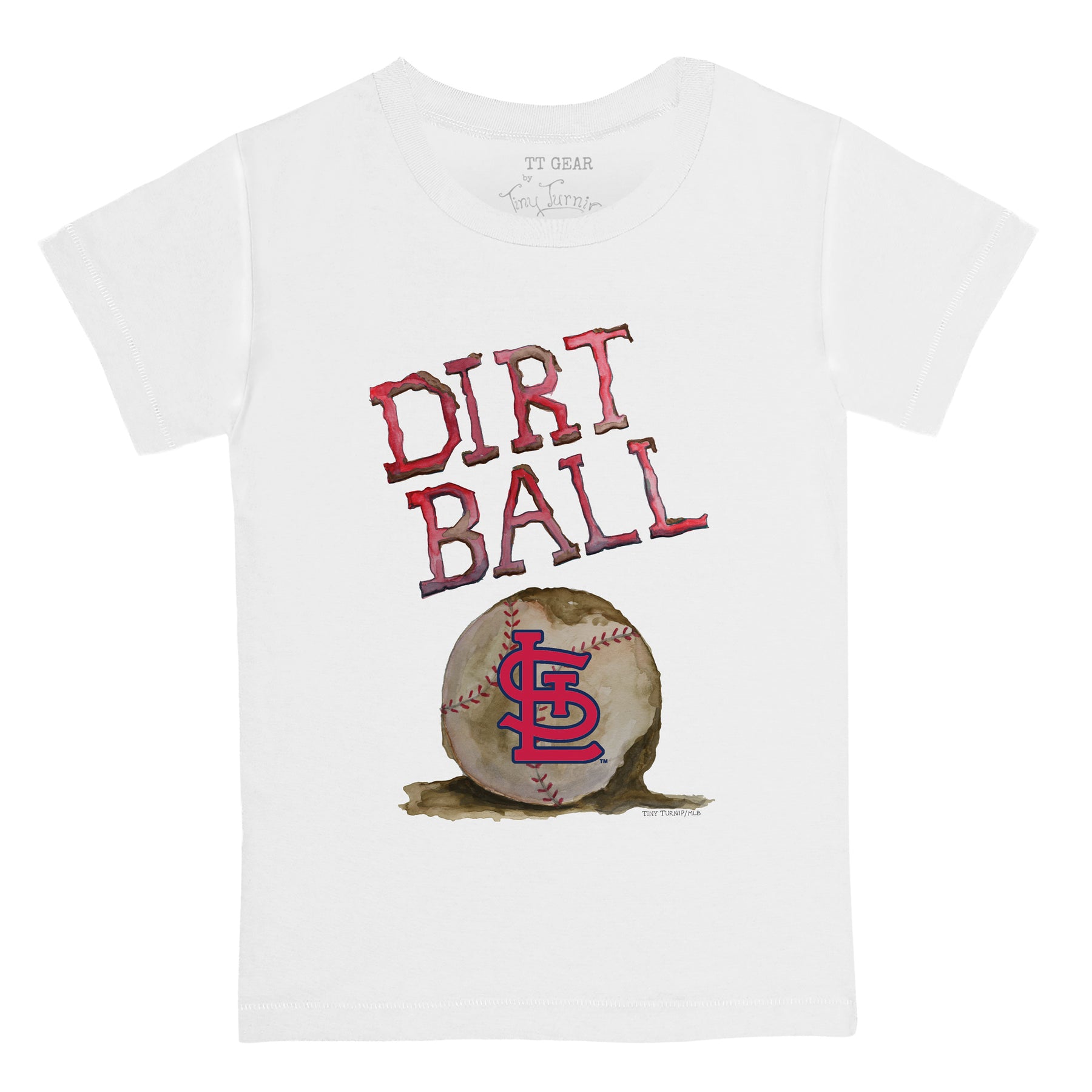 St. Louis Cardinals Tiny Turnip Toddler Baseball Bow T-Shirt - White