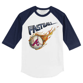 Atlanta Braves Fastball 3/4 Navy Blue Sleeve Raglan