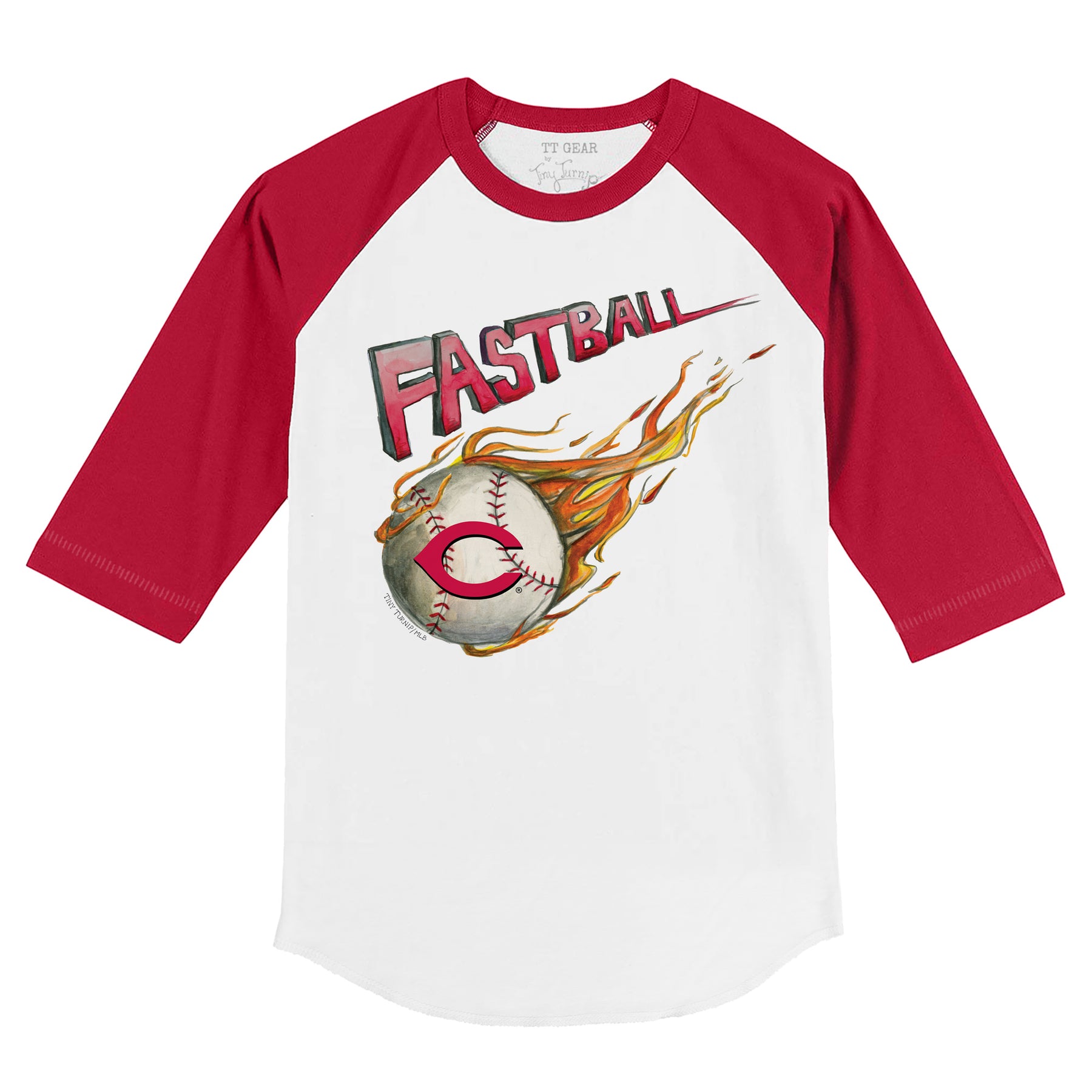 Cincinnati Reds Fastball 3/4 Red Sleeve Raglan