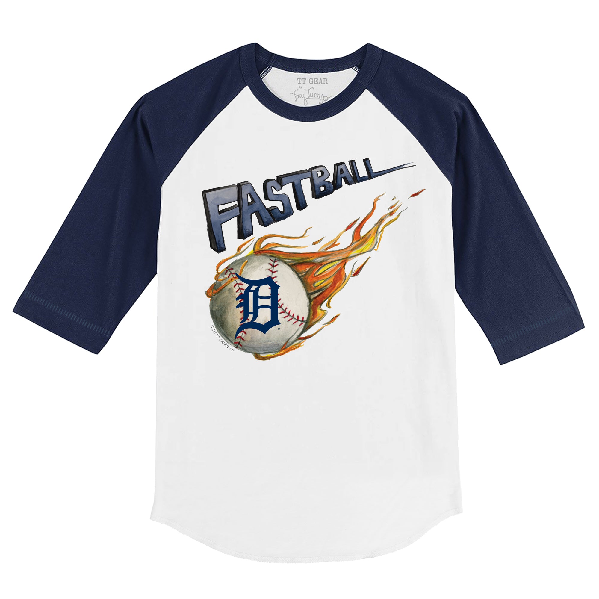 Detroit Tigers Dirt Ball 3/4 Navy Blue Sleeve Raglan 6M