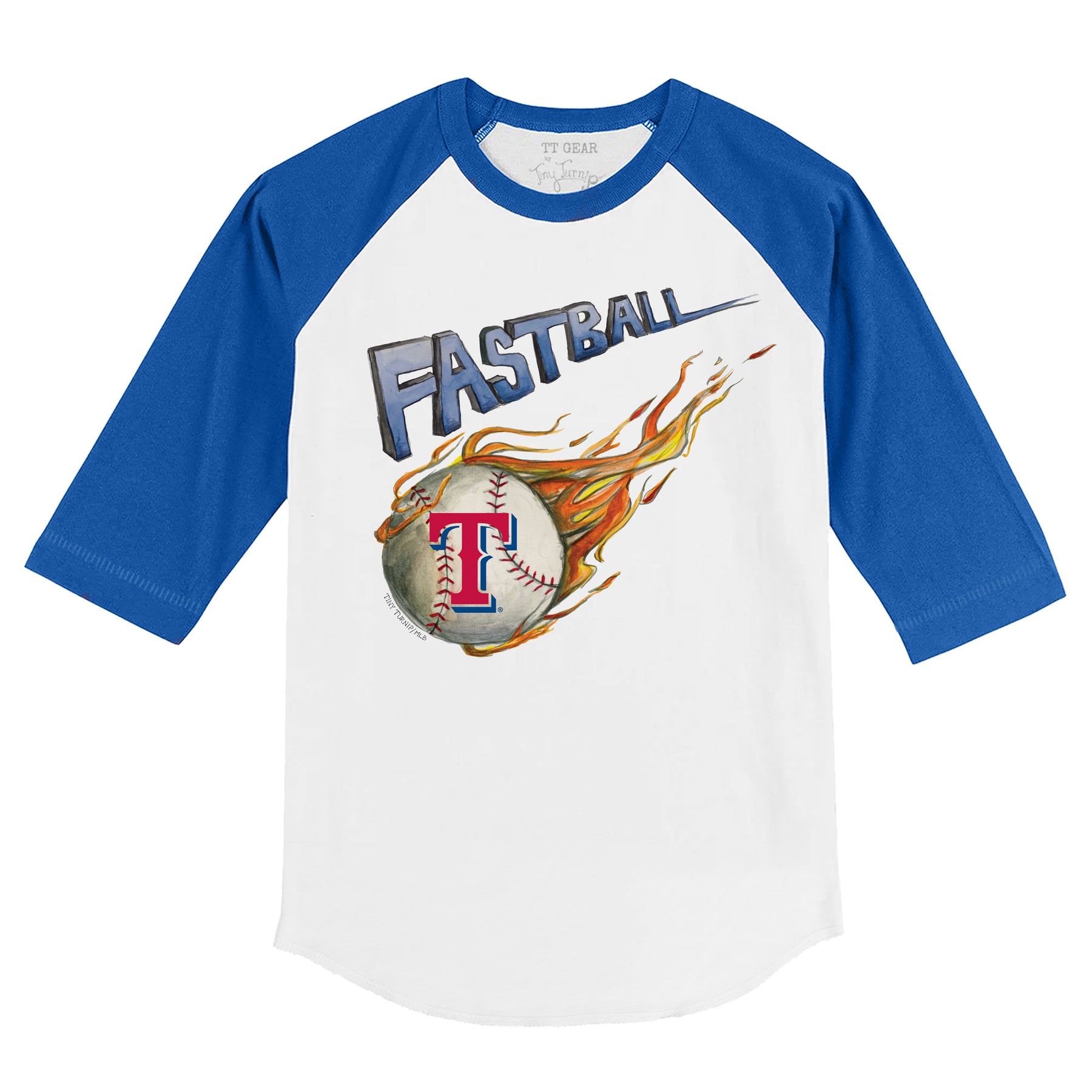 Texas Rangers Fastball 3/4 Royal Blue Sleeve Raglan