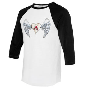 Arizona Diamondbacks Angel Wings 3/4 Black Sleeve Raglan