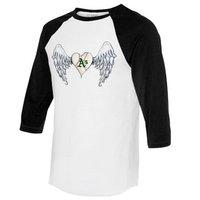 Oakland Athletics Angel Wings 3/4 R Black Sleeve Raglan