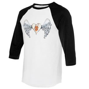 San Francisco Giants Angel Wings 3/4 Black Sleeve Raglan