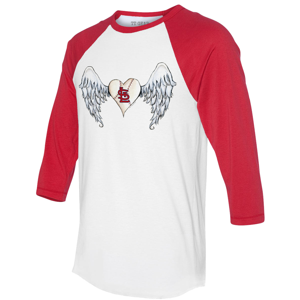 St. Louis Cardinals Angel Wings 3/4 Red Sleeve Raglan