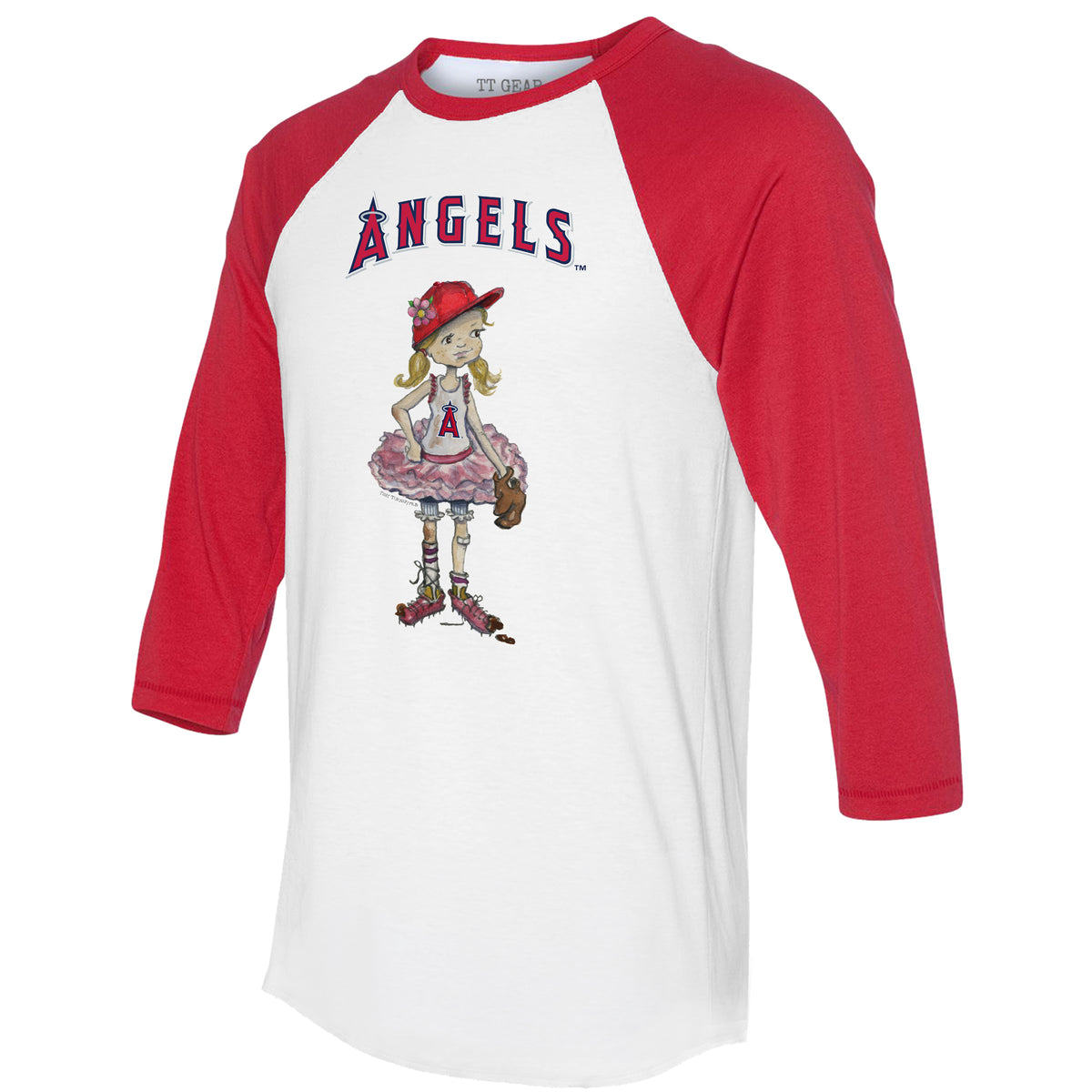 Los Angeles Angels Babes 3/4 Red Sleeve Raglan