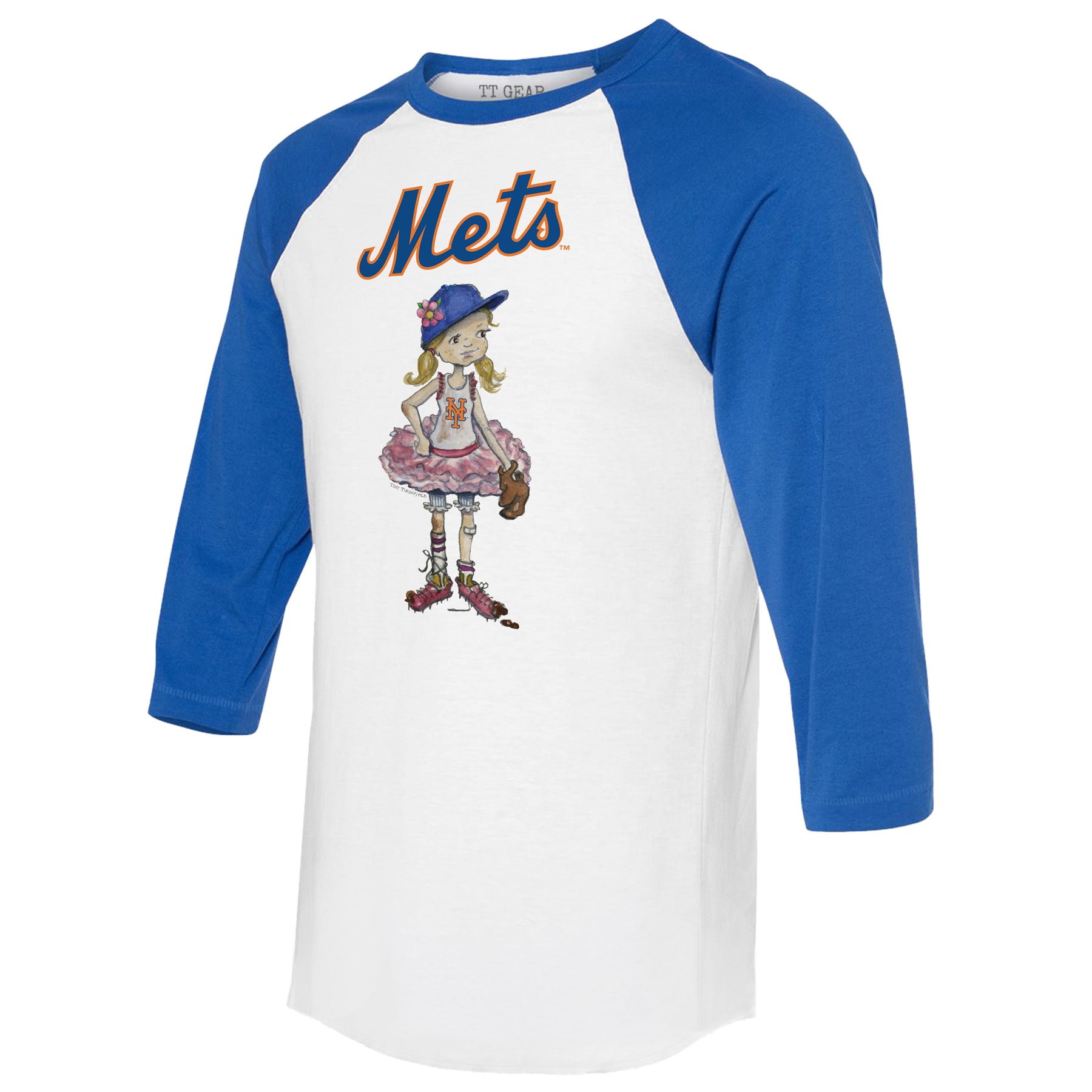 New York Mets Babes 3/4 Royal Blue Sleeve Raglan