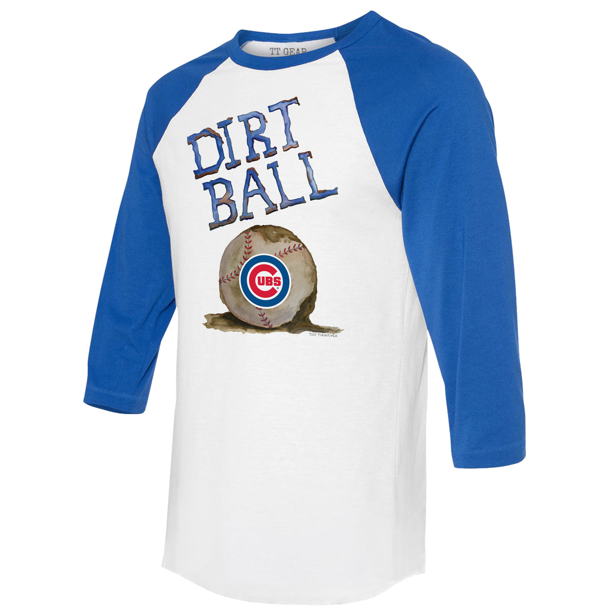 Chicago Cubs Dirt Ball 3/4 Royal Blue Sleeve Raglan
