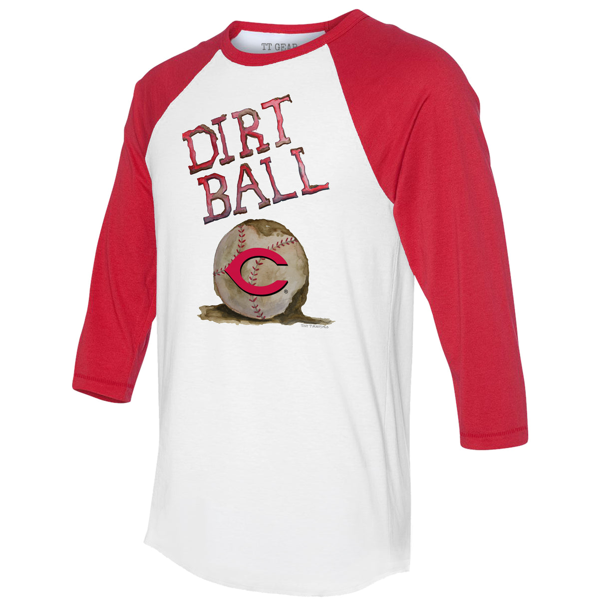 Cincinnati Reds Dirt Ball 3/4 Red Sleeve Raglan