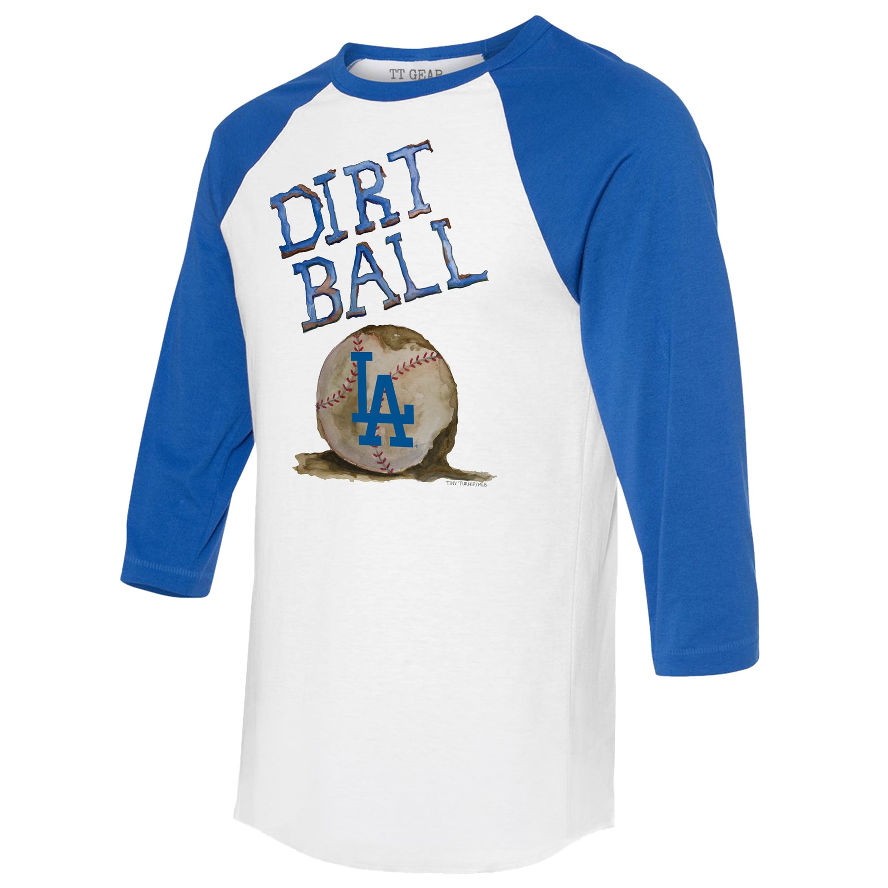 Los Angeles Dodgers Dirt Ball 3/4 Royal Blue Sleeve Raglan Unisex M
