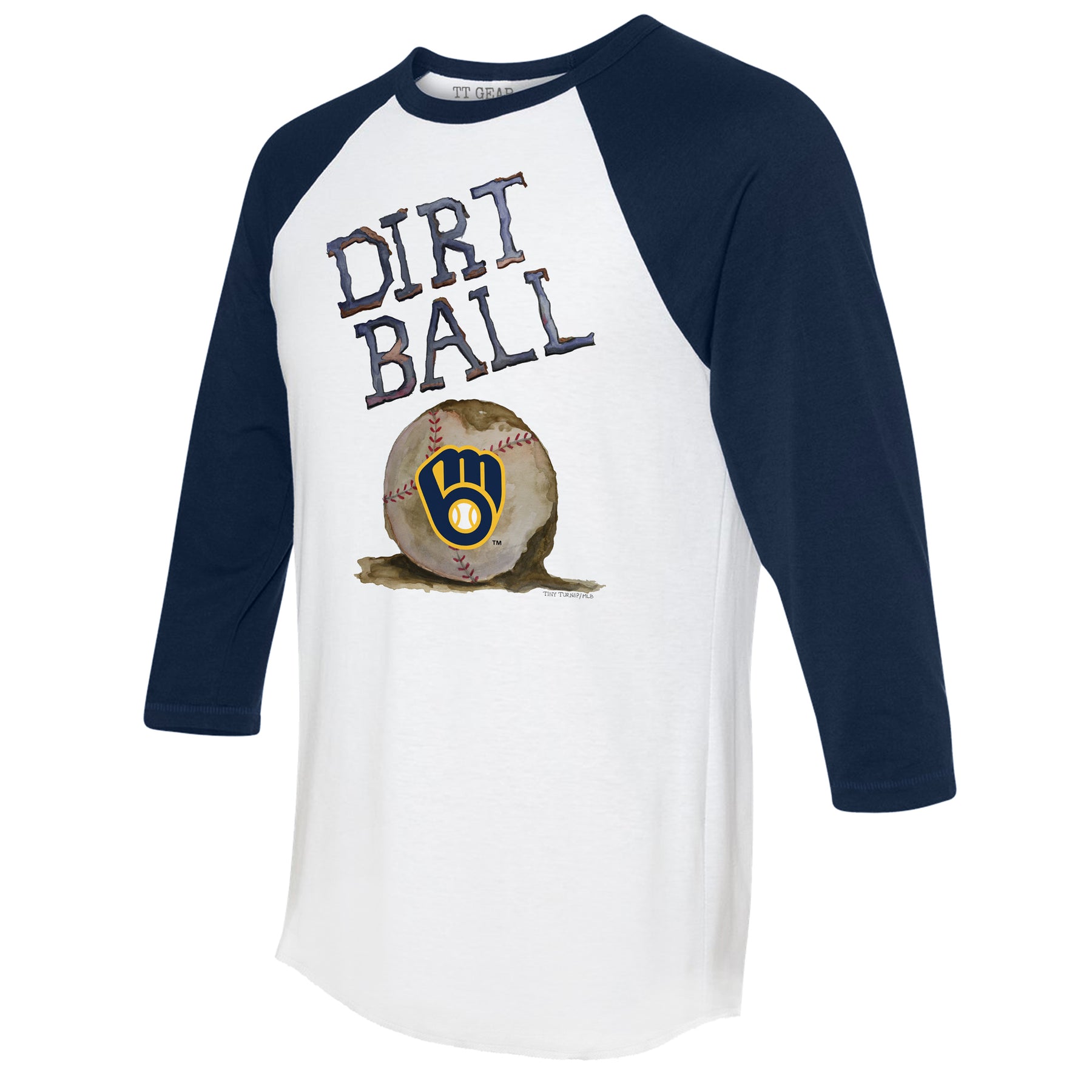 Milwaukee Brewers Dirt Ball 3/4 Navy Blue Sleeve Raglan