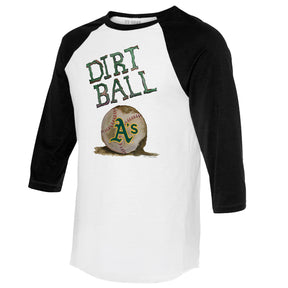 Oakland Athletics Dirt Ball 3/4 Black Sleeve Raglan