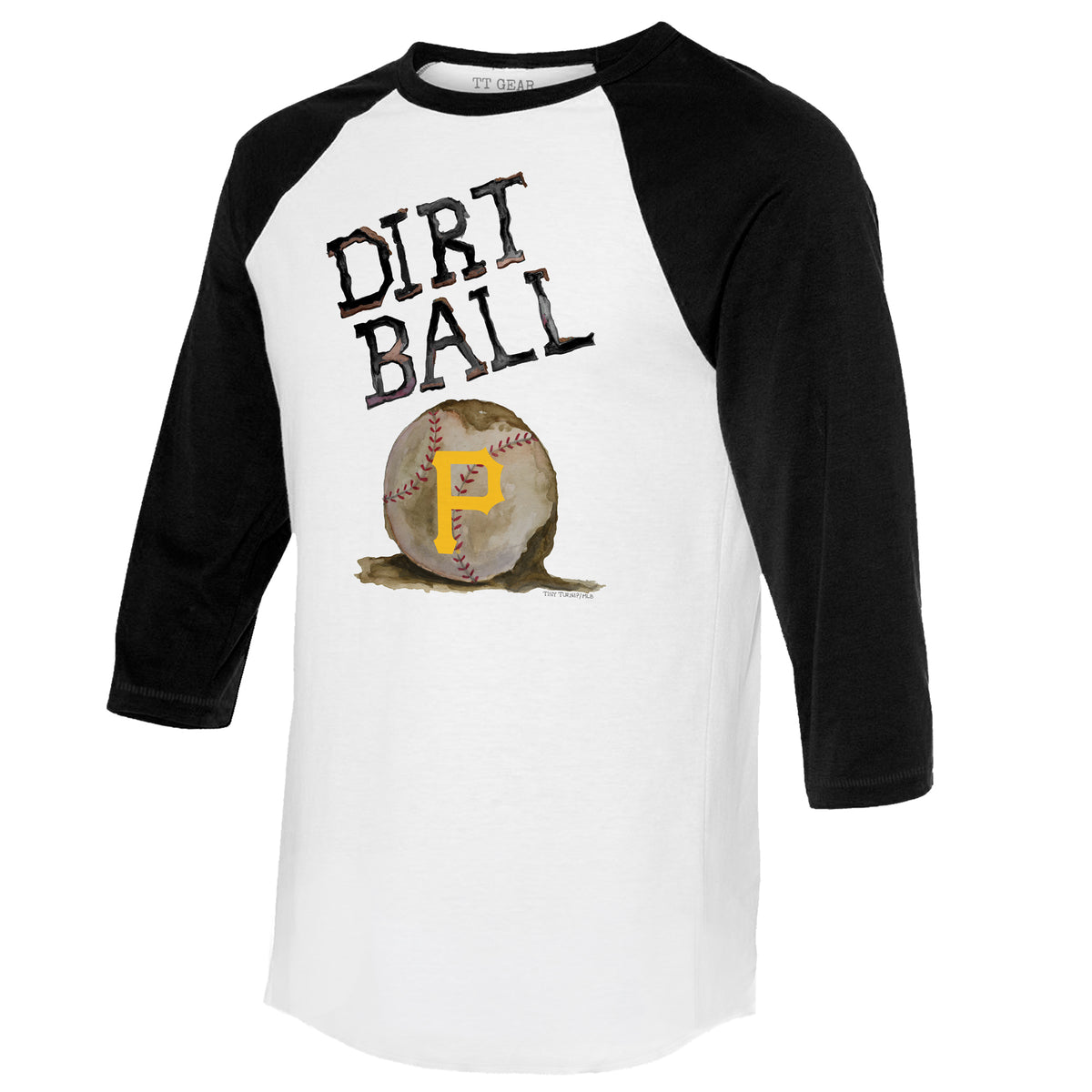 Pittsburgh Pirates Dirt Ball 3/4 Black Sleeve Raglan