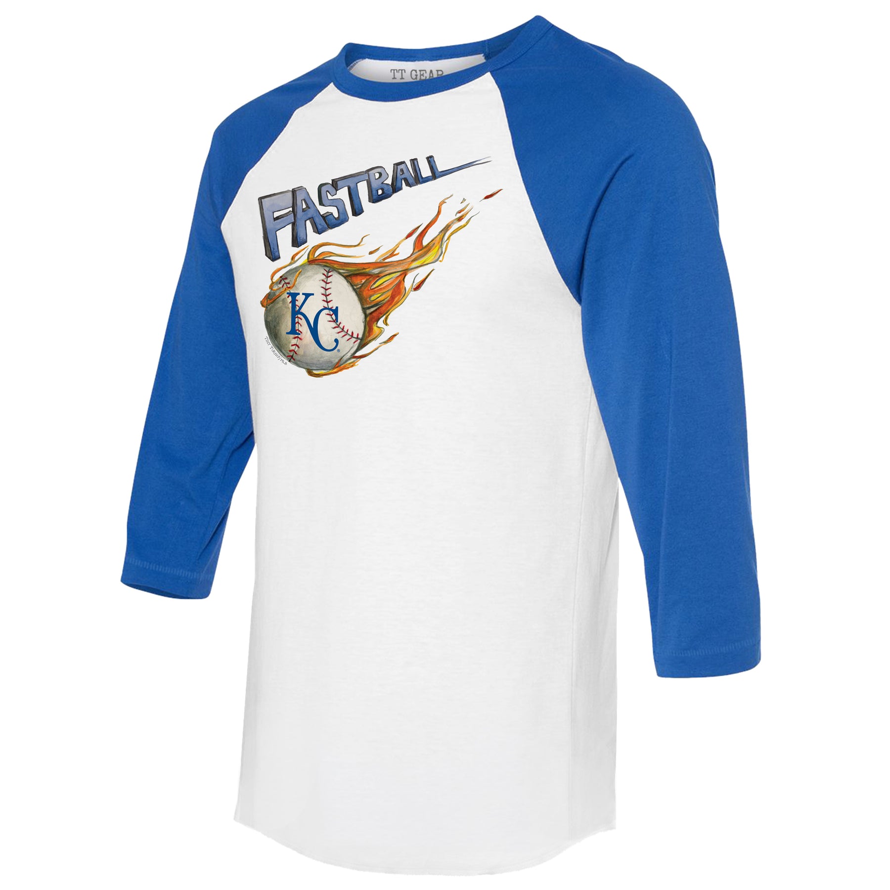 Kansas City Royals Stitched Baseball 3/4 Royal Blue Sleeve Raglan