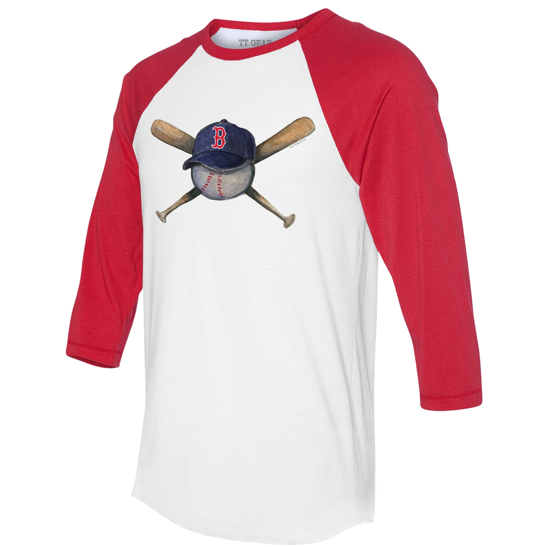 Boston Red Sox Hat Crossbats 3/4 Red Sleeve Raglan