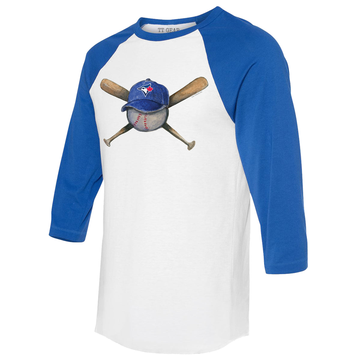 Toronto Blue Jays Tiny Turnip Infant Heart Banner Raglan 3/4