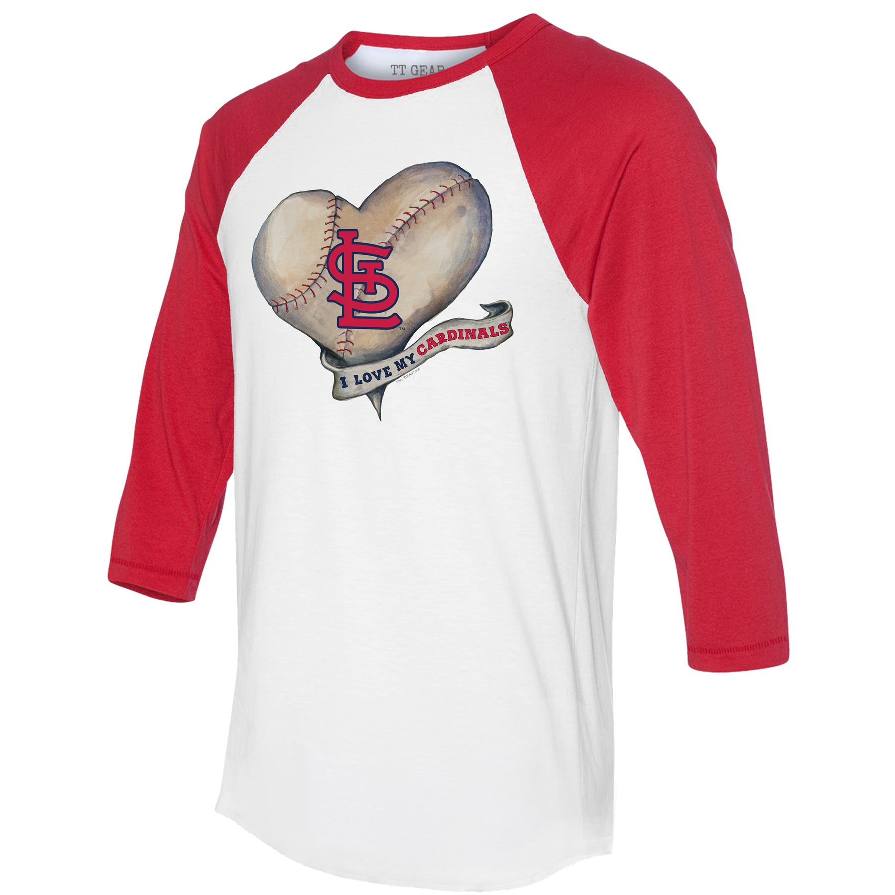 Youth Tiny Turnip White St. Louis Cardinals Heart Banner T-Shirt Size: Large
