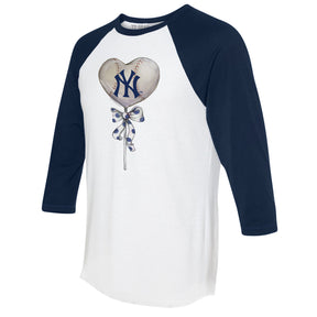 New York Yankees Heart Lolly 3/4 Navy Blue Sleeve Raglan