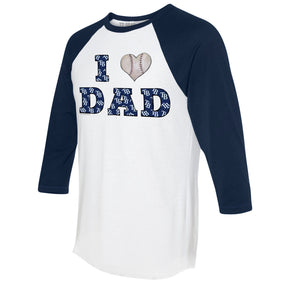 Tampa Bay Rays I Love Dad 3/4 Navy Blue Sleeve Raglan