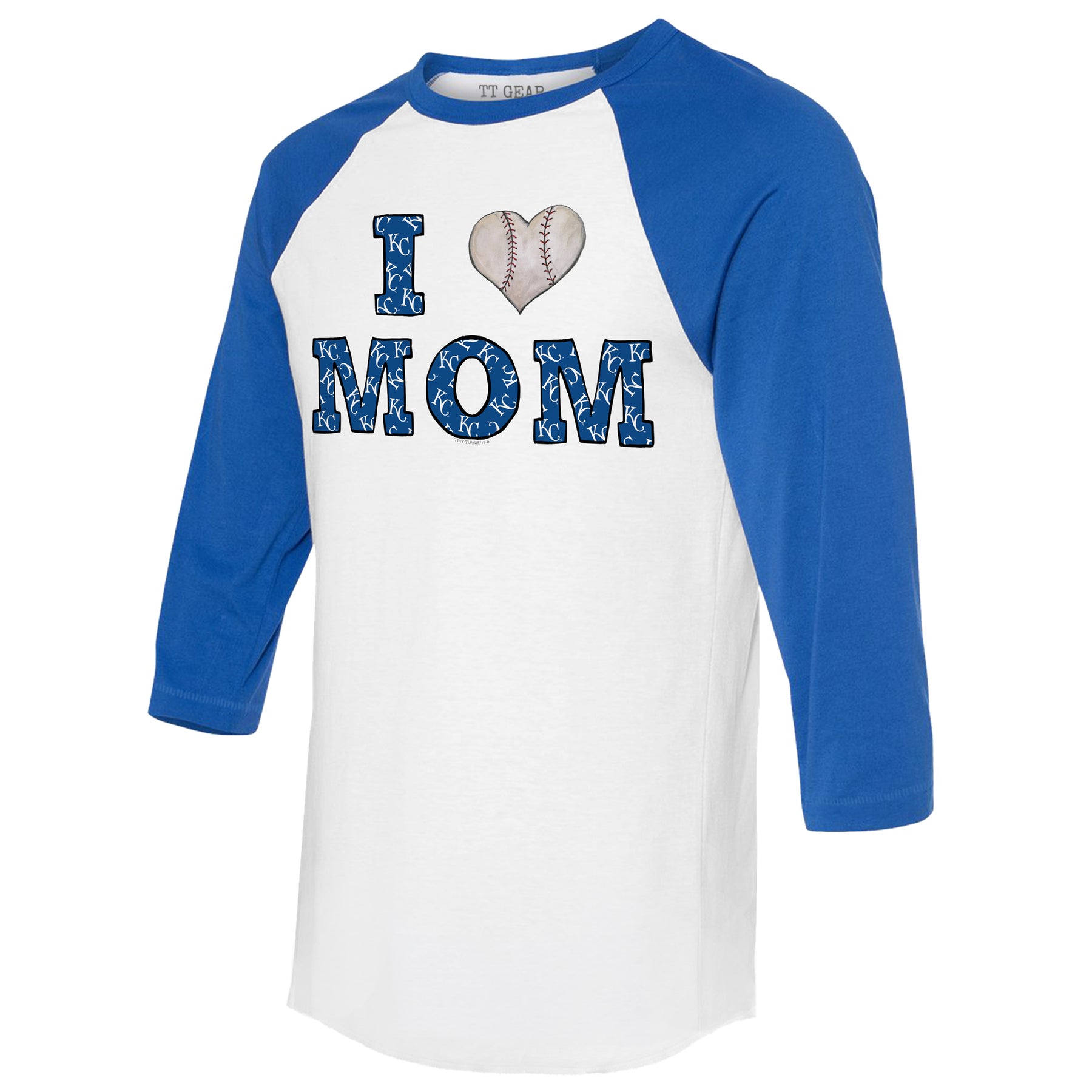 Kansas City Royals I Love Mom 3/4 Royal Blue Sleeve Raglan