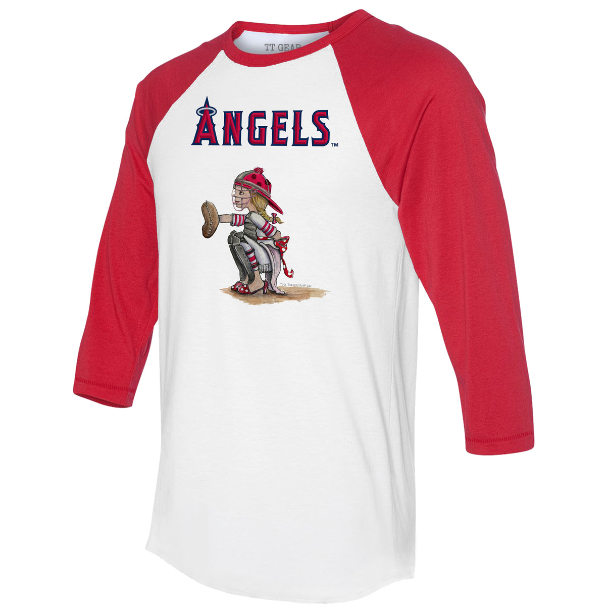 Los Angeles Angels Kate the Catcher 3/4 Red Sleeve Raglan