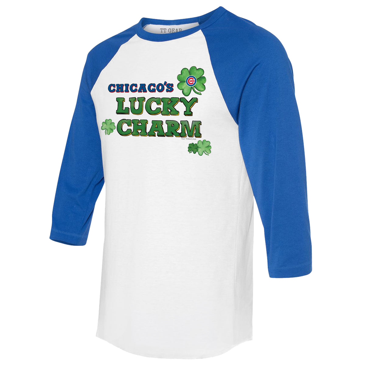 Chicago Cubs Lucky Charm 3/4 Royal Blue Sleeve Raglan