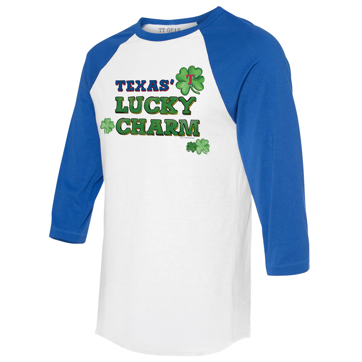 Texas Rangers Lucky Charm 3/4 Royal Blue Sleeve Raglan