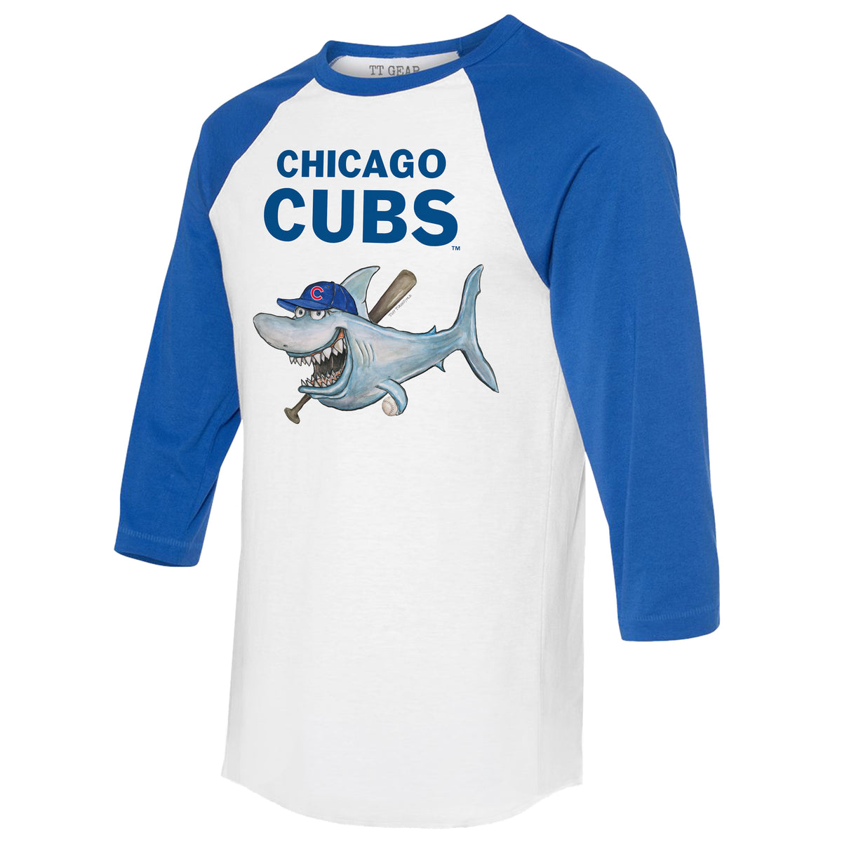 Chicago Cubs Shark 3/4 Royal Blue Sleeve Raglan