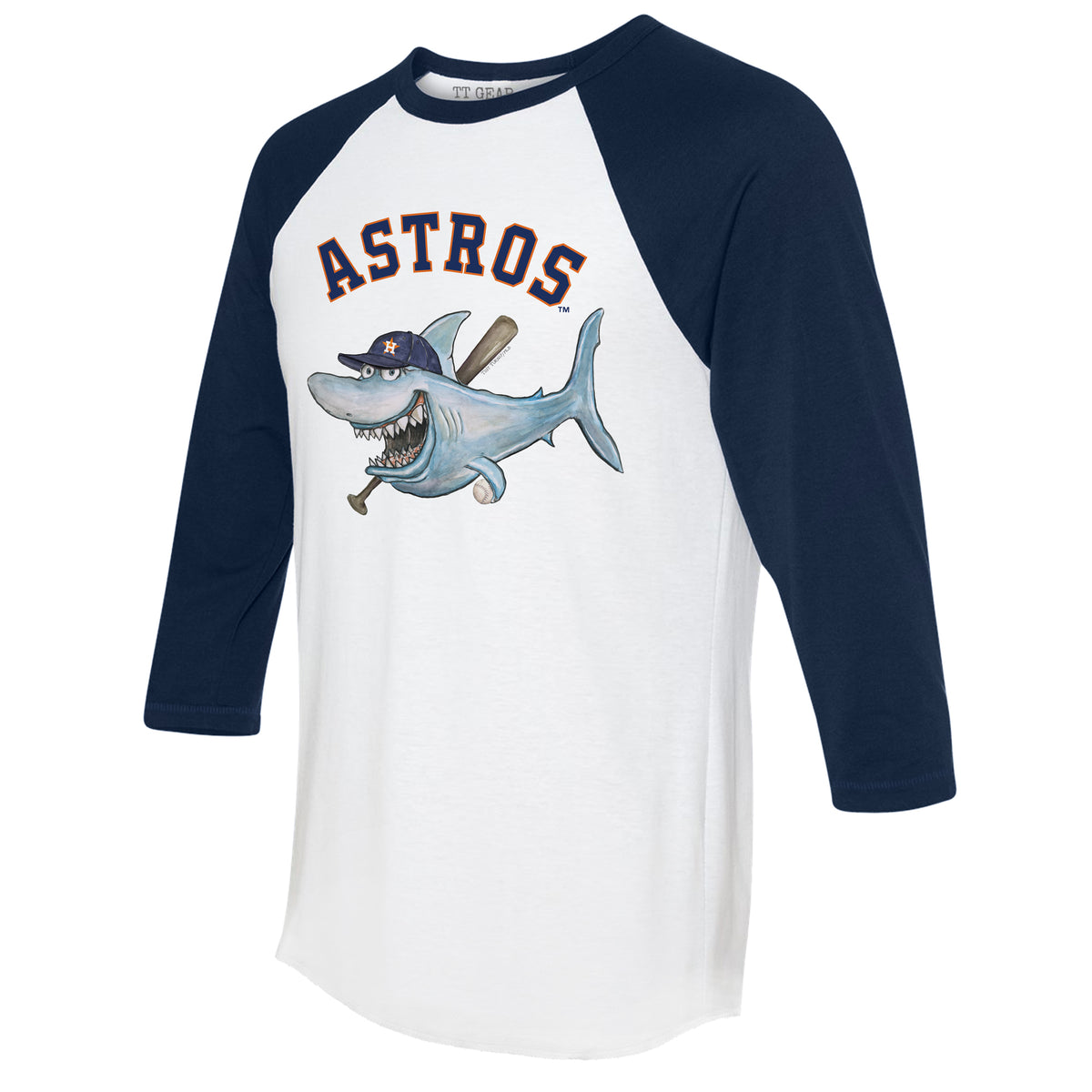 Houston Astros Shark 3/4 Navy Blue Sleeve Raglan