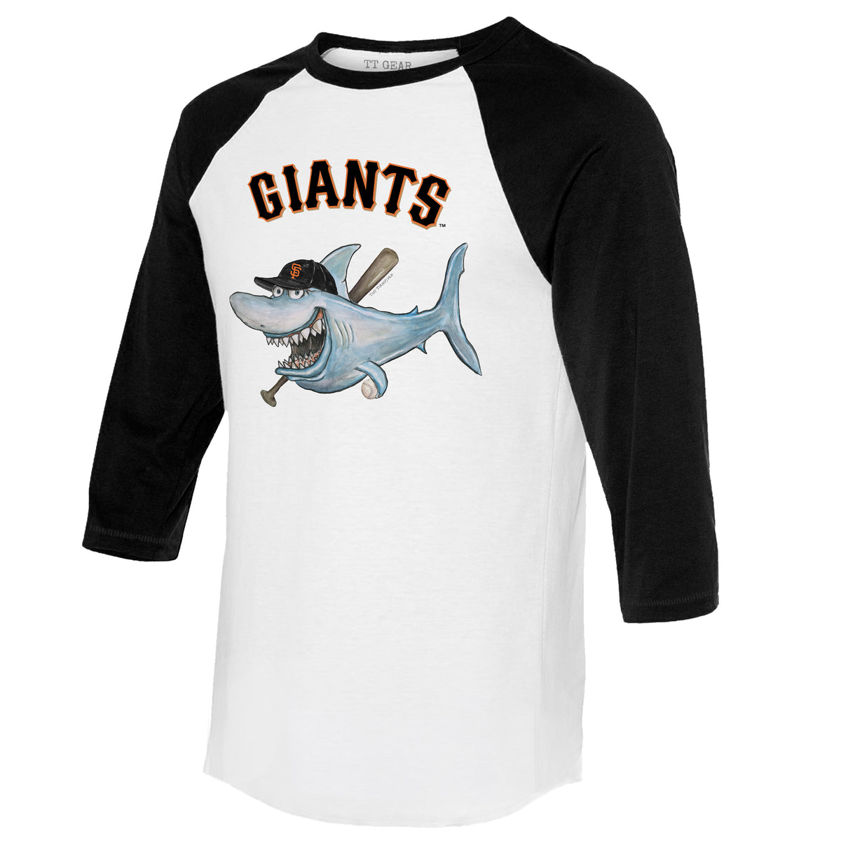 San Francisco Giants Shark 3/4 Black Sleeve Raglan