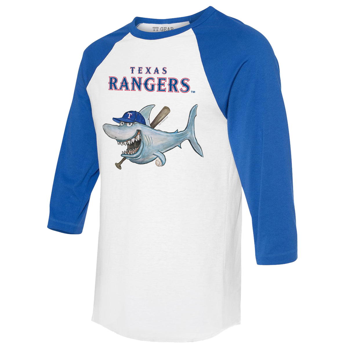 Texas Rangers Shark 3/4 Royal Blue Sleeve Raglan