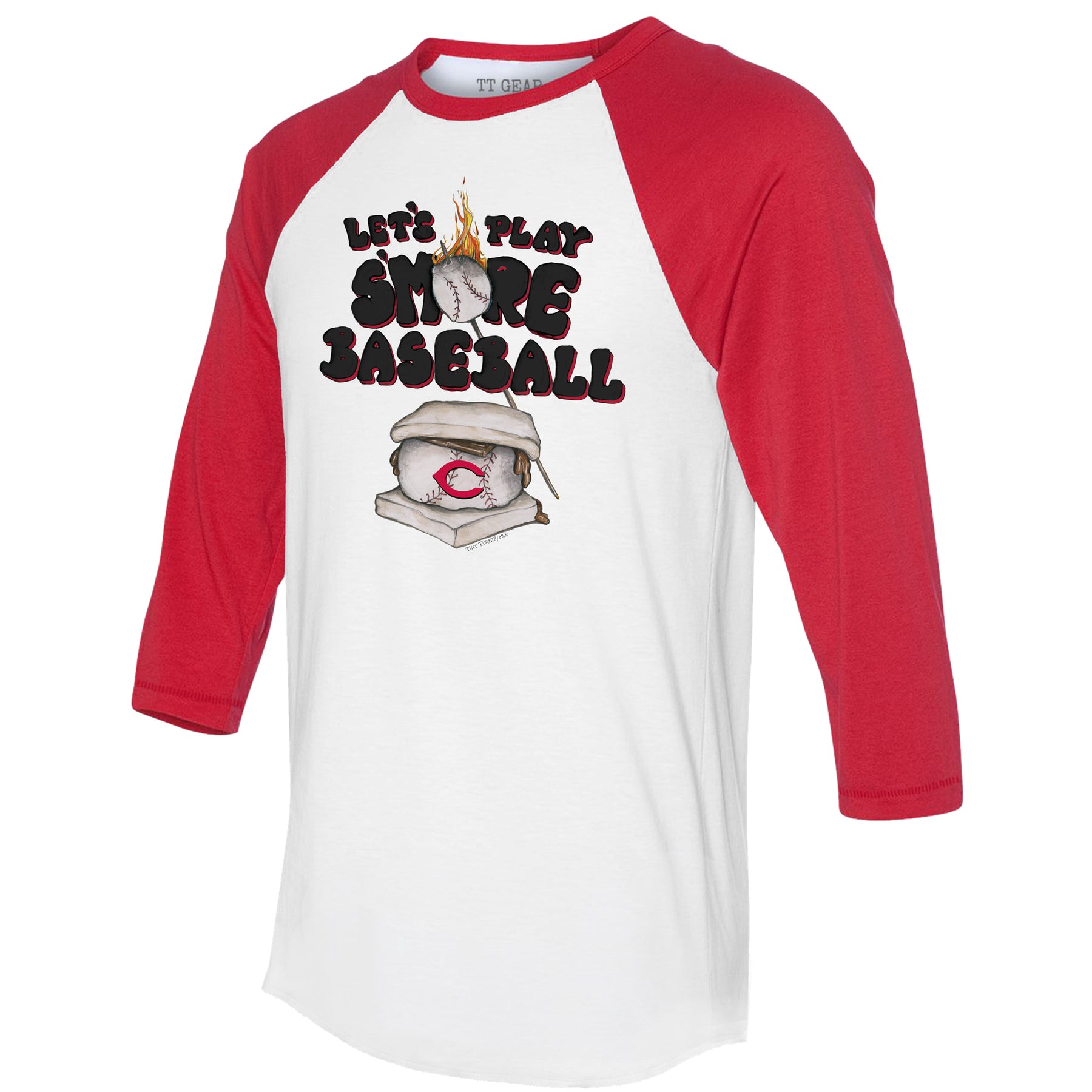 Cincinnati Reds S'mores 3/4 Black Sleeve Raglan